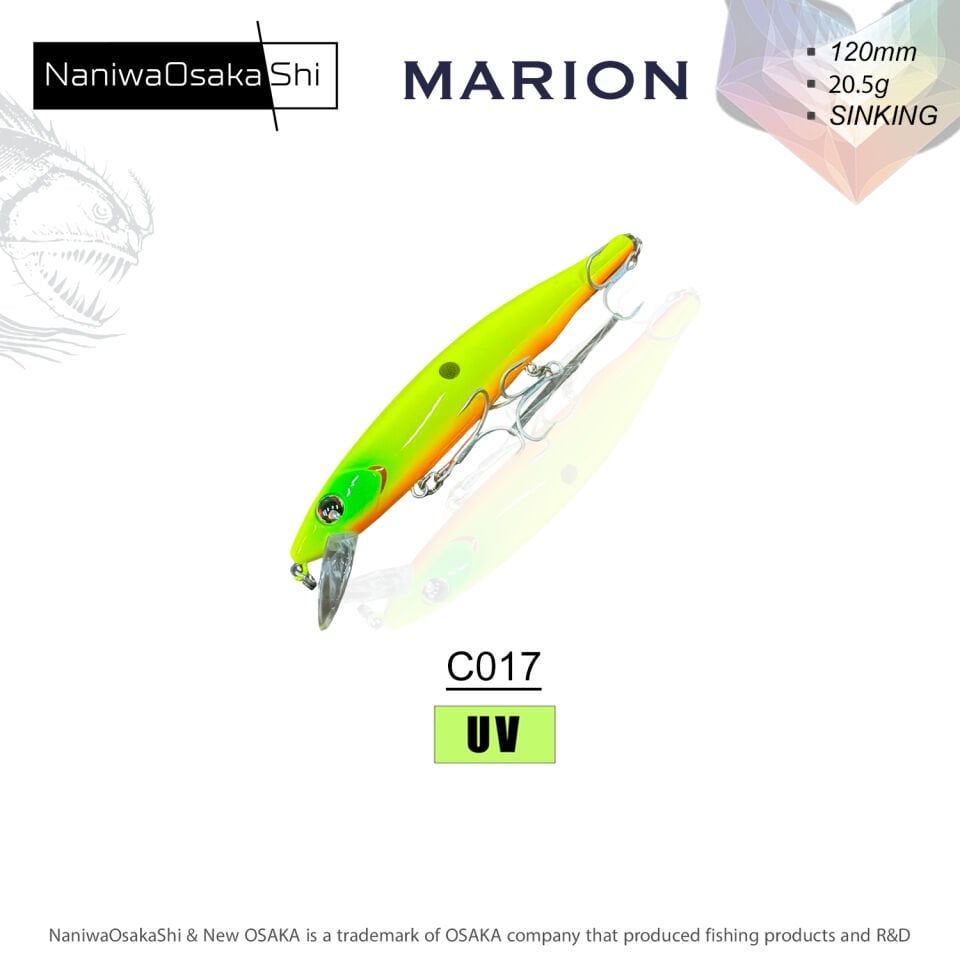 NANIWAOSAKASHI MARION 120MM 20,5GR SINKING C017 SAHTE BALIK