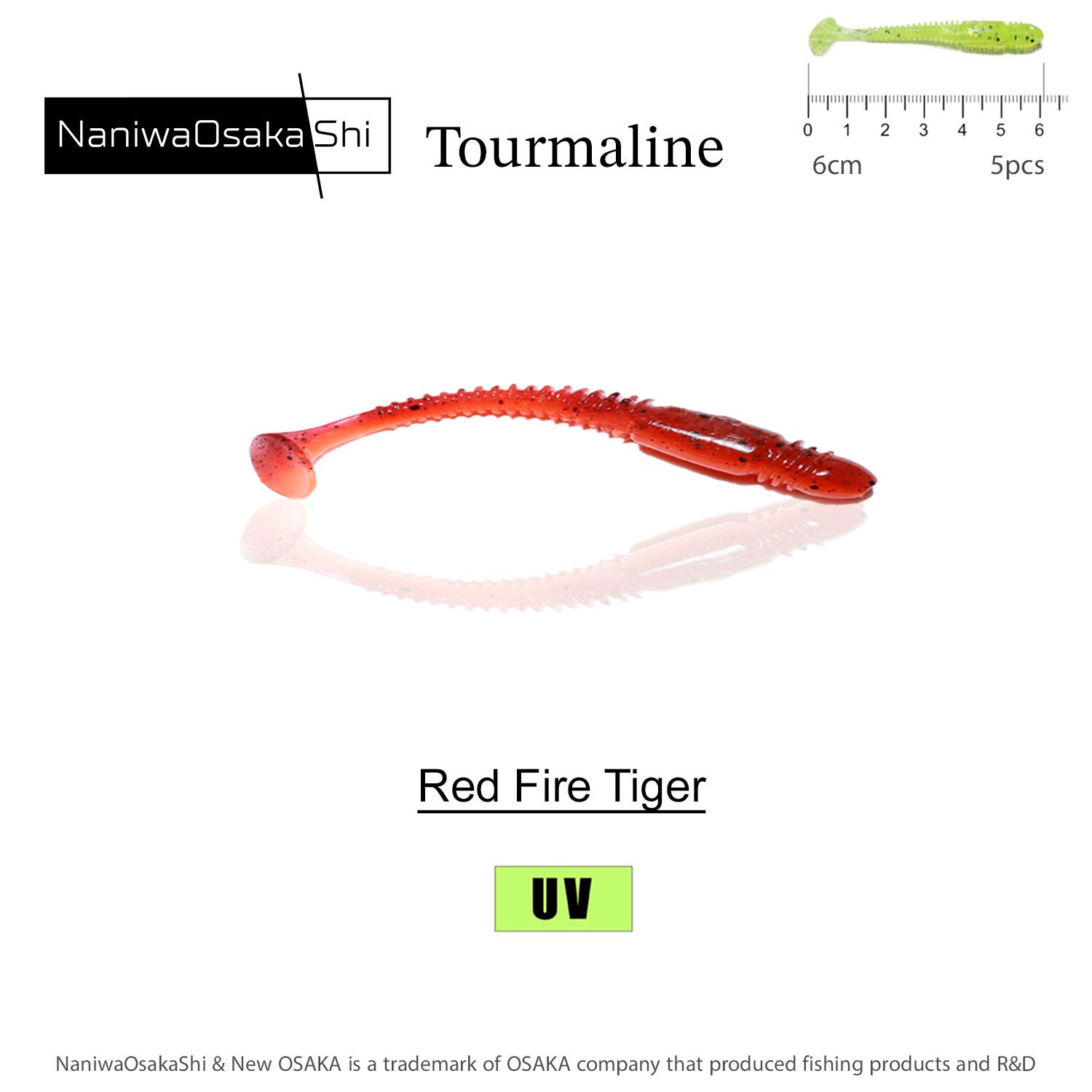 NANIWAOSAKASHI TOURMALINE 6CM RED FIRE TIGER SAHTE