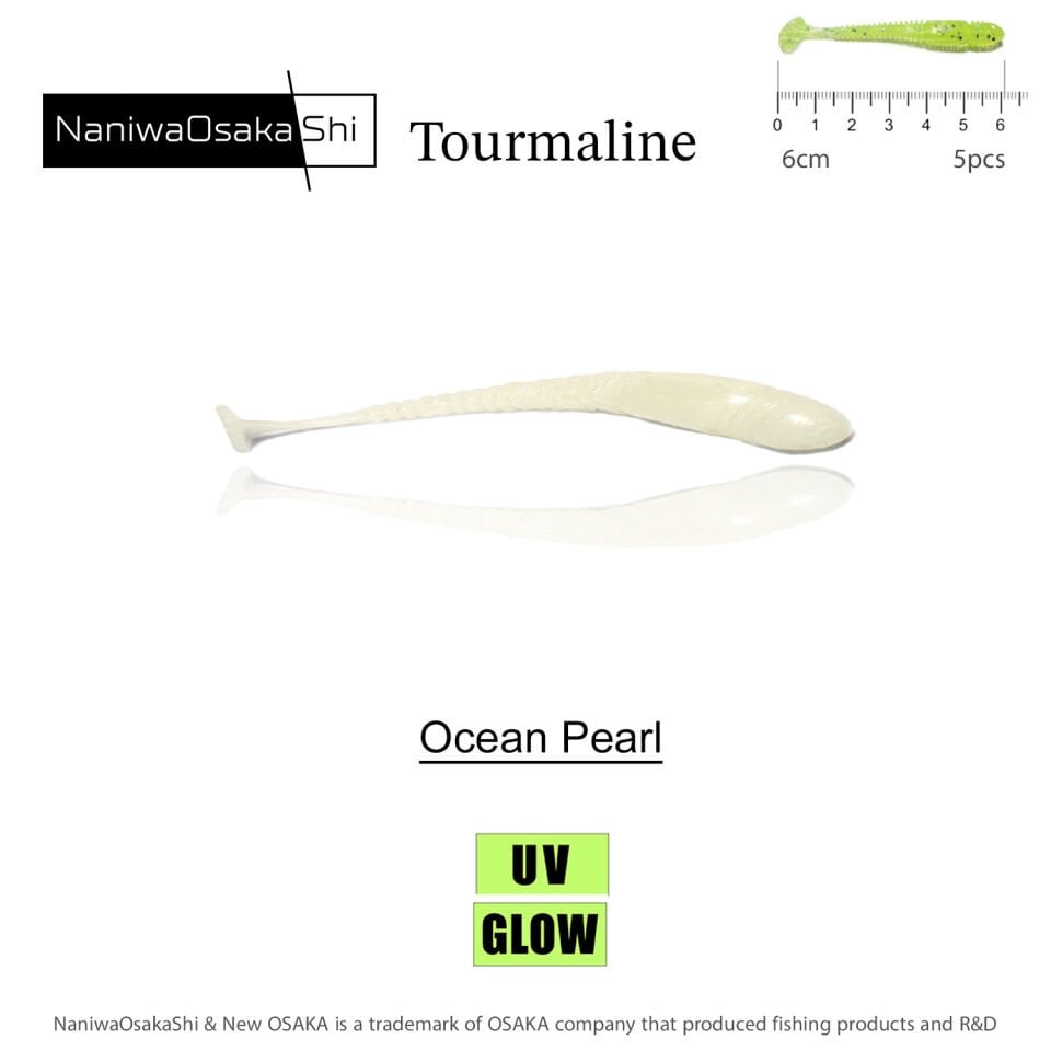 NANIWAOSAKASHI TOURMALINE 6CM OCEAN PEARL 5PC SAHTE